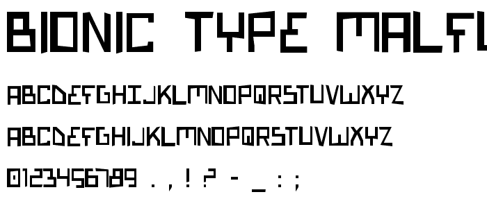Bionic Type Malfunction font